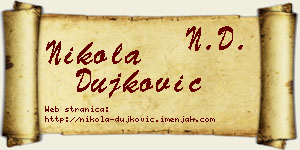 Nikola Dujković vizit kartica